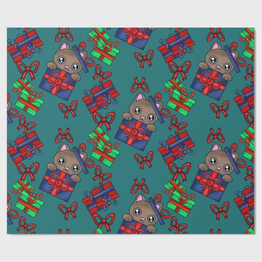 Schattige keukenkat in pakket met Bowtie-Cadeaus Cadeaupapier (Vlak)