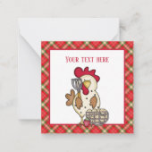 schattige keukenkip voegt sentiment toe notitiekaartje (Voorkant)