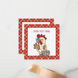 schattige keukenkip voegt sentiment toe notitiekaartje