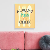 schattige keukenkunst citeert kus canvas afdruk (Insitu (Woonkamer))