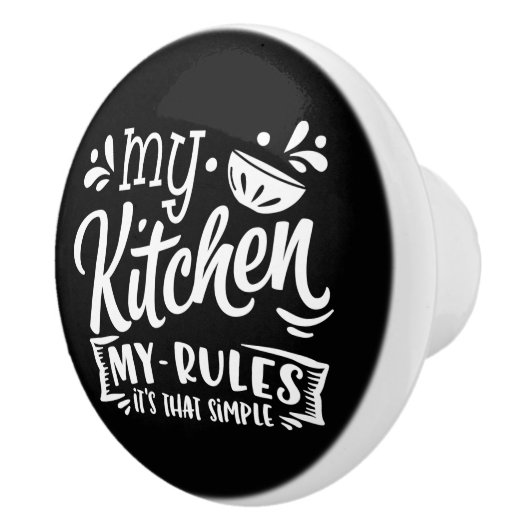 schattige keukenregels woordkunst keramische knop (Rechts)