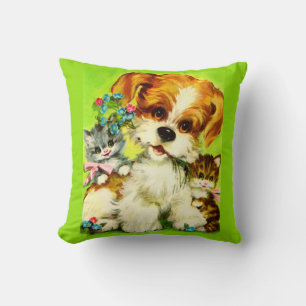 schattige keukens voor puppy en glimlachen kussen