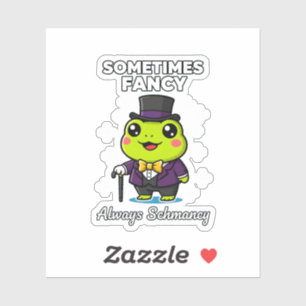 Schattige Keurige Kikker Soms Fancy Altijd Schmanc Sticker