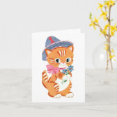 Schattige Keuten 1ste verjaardag Kaart (Gele Bloem)