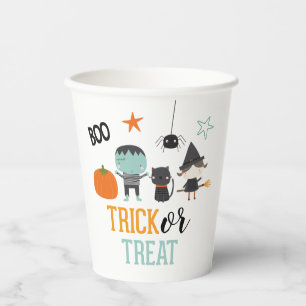 Schattige kids Halloween verjaardag Trick or Treat Papieren Bekers
