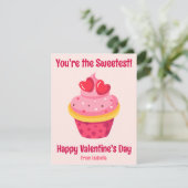 Schattige Kids Klas Valentine's Day Zoete Cupcake Feestdagenkaart (Staand voorkant)