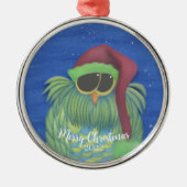 Schattige kieuwen met metaal van Santa Hat Metalen Ornament (Voorkant)