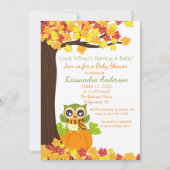 Schattige kieuwen op een pompoenuitnodiging voor B Kaart (Voorkant)