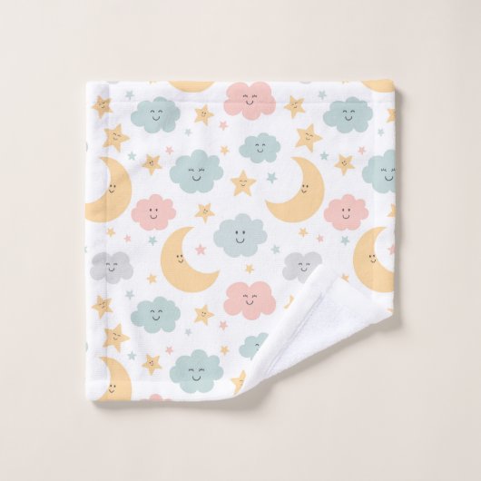 Schattige Kijken in de Sky Pattern Bad Handdoek (Wasdoekje)