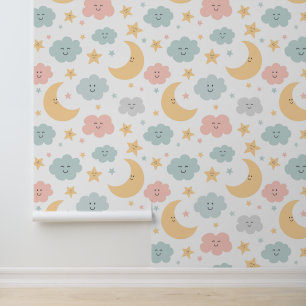 Schattige Kijken in de Sky Pattern Behang