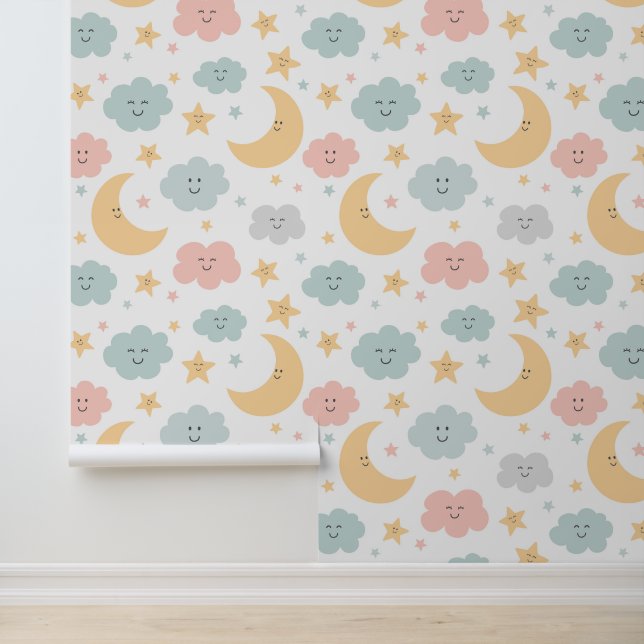 Schattige Kijken in de Sky Pattern Behang (Applicatie)