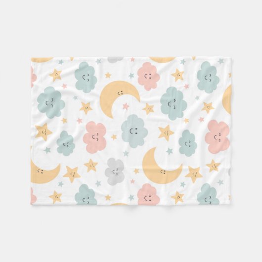Schattige Kijken in de Sky Pattern Fleece Deken (Voorkant (Horizontaal))