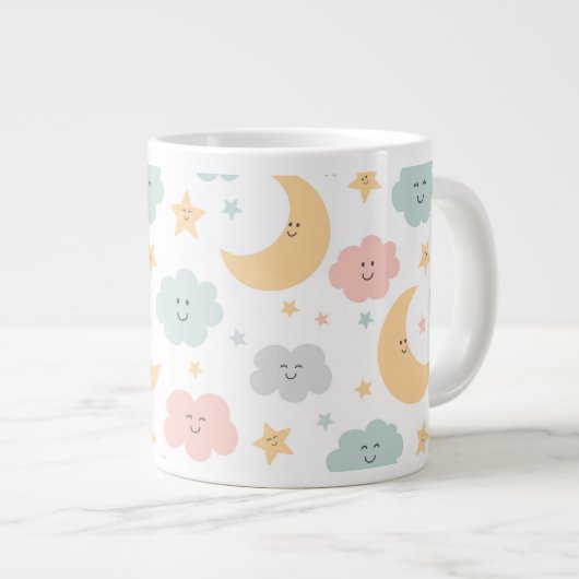 Schattige Kijken in de Sky Pattern Grote Koffiekop (Voorkant rechts)