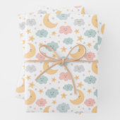 Schattige Kijken in de Sky Pattern Inpakpapier Vel (In situ)