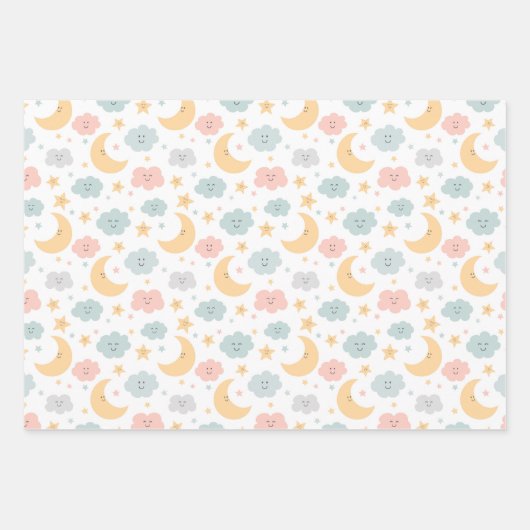 Schattige Kijken in de Sky Pattern Inpakpapier Vel (Voorkant)