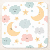 Schattige Kijken in de Sky Pattern Kartonnen Onderzetters (Voorkant)