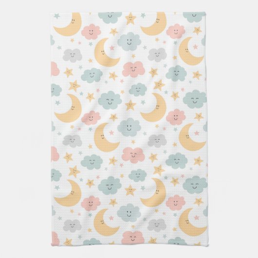 Schattige Kijken in de Sky Pattern Theedoek (Verticaal)