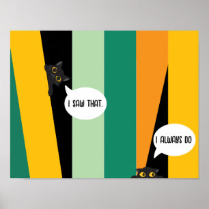 Schattige Kijkende Kat Grappig Geschenk Voor Kat L Poster