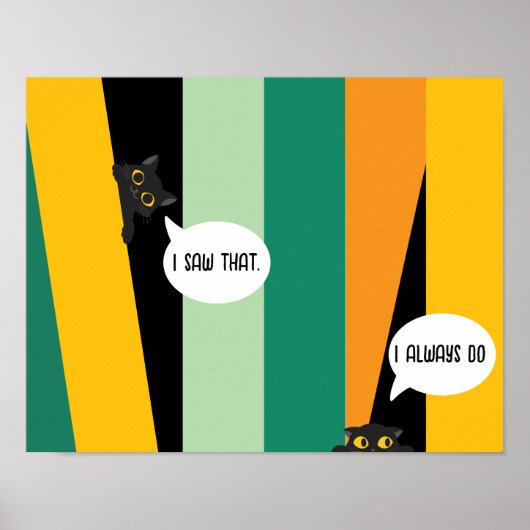 Schattige Kijkende Kat Grappig Geschenk Voor Kat L Poster (Voorkant)