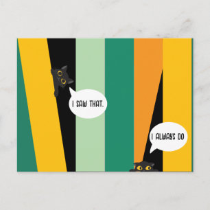 Schattige Kijkende Kat Grappig Kat Liefhebber Cade Briefkaart