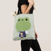 Schattige Kikker Barista Tote Bag (Dichtbij)