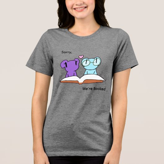 Schattige kikker boekenvrienden Tri-Blend shirt (Voorkant)