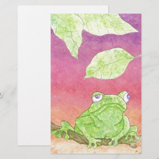 schattige kikker briefpapier (Voorkant / Achterkant)