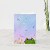 schattige kikker die gewoon hallo aan je denken kaart (Voorkant)