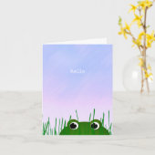 schattige kikker die gewoon piept hallo ik mis je kaart (Gele Bloem)