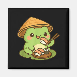 Schattige kikker die sushi eet anime Japanse manne Magneet