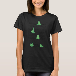 Schattige kikker die yoga doet, speelt muzieknoot t-shirt