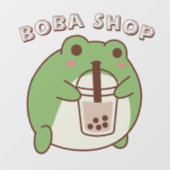 Schattige KIKKER drinkt bubble tea, boba thee Raamsticker (Vel)