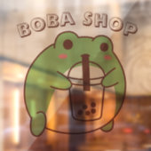 Schattige KIKKER drinkt bubble tea, boba thee Raamsticker (Vel 2)