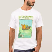 Schattige kikker en vis  reader T-shirt (Voorkant)