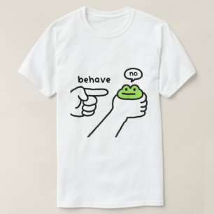 Schattige kikker gedraagt zich niet meme t-shirt
