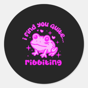 Schattige kikker grap kwakende kikkerminnaars cita ronde sticker