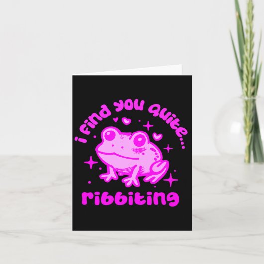 Schattige kikker grap ribbiting kikkerliefhebbers  kaart (Voorkant)