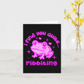 Schattige kikker grap ribbiting kikkerliefhebbers  kaart (Gele Bloem)