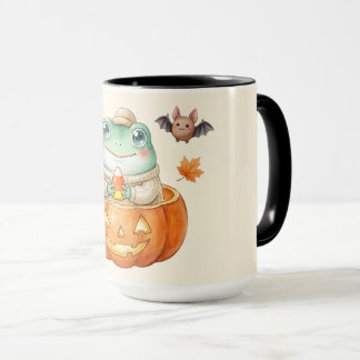 Schattige kikker in pompoen Halloween Kawaii Mok