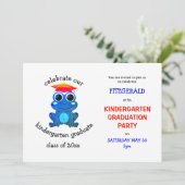 Schattige Kikker Kleuterschool Afstudeerfeest Kaart (Staand voorkant)