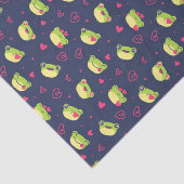 Schattige Kikker Liefde Doodle Hart Patroon Valent Tissuepapier (Detail)