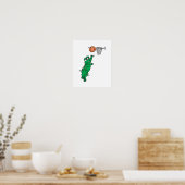 schattige kikker met basketbal poster (Keuken)