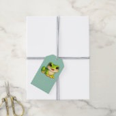 Schattige kikker met grote ogen Kawaii dierontwerp Cadeaulabel (Met Touw)