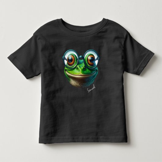 Schattige kikker met oversized brillen kinder shirts (Voorkant)