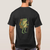 Schattige kikker met rugzak en wandelstok t-shirt (Achterkant)