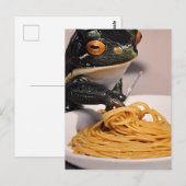 Schattige kikker met spaghetti briefkaart (Voorkant / Achterkant)