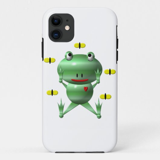 Schattige kikker met vliegen Case-Mate iPhone case (Achterkant)