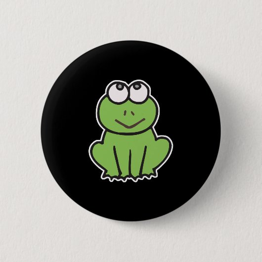 schattige kikker ronde button 5,7 cm (Voorkant)