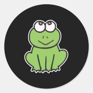 schattige kikker ronde sticker