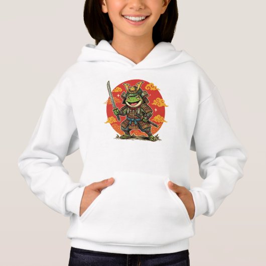Schattige Kikker Samurai Cartoon Dier Krijger Ontw (Voorkant)